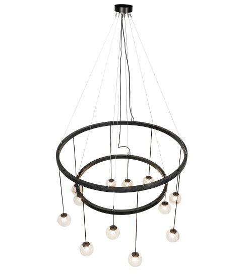 59" Wide Bola 12 Light Two Tier Cascading Chandelier