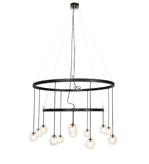 59" Wide Bola 12 Light Two Tier Cascading Chandelier