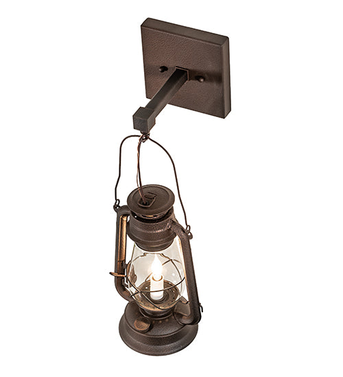 7" Wide Miners Lantern Wall Sconce