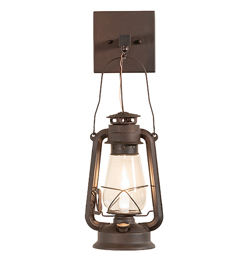 7" Wide Miners Lantern Wall Sconce