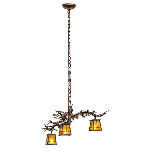 24" Wide Pine Branch Valley View 3 Light Chandelier