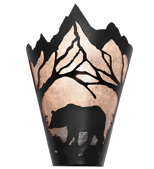 8" Wide Bear At Dawn Wall Sconce