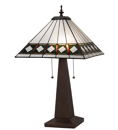 24" High Diamond Band Mission Table Lamp