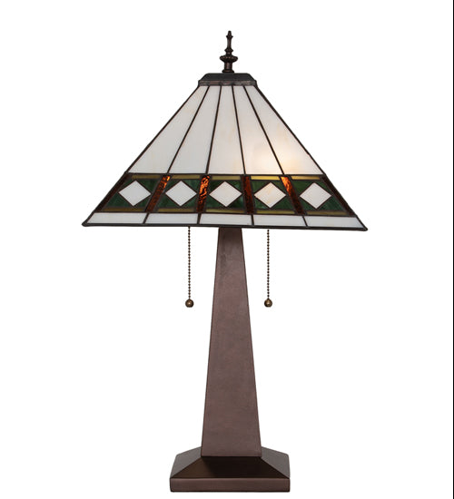 24" High Diamond Band Mission Table Lamp