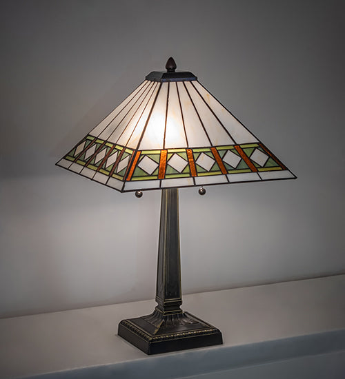 22" High Diamond Band Mission Table Lamp