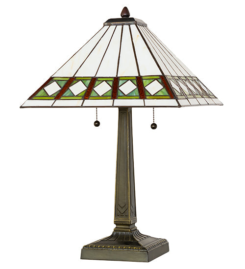 22" High Diamond Band Mission Table Lamp