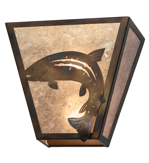 13" Wide Leaping Trout Wall Sconce