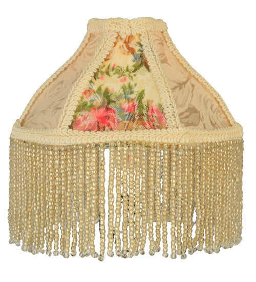 6" Wide Fabric & Fringe Roses Shade