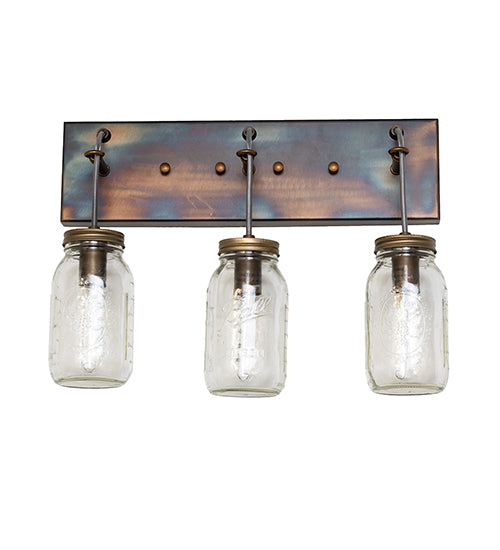 18" Wide Mason Jar 3 Light Vanity Light