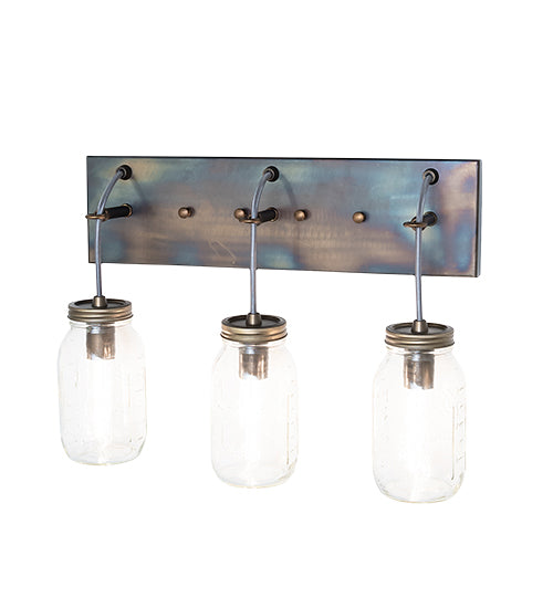 18" Wide Mason Jar 3 Light Vanity Light