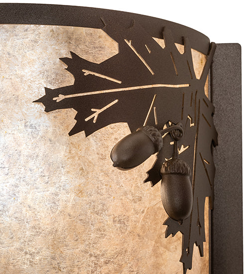 12" Wide Oak Leaf & Acorn Wall Sconce