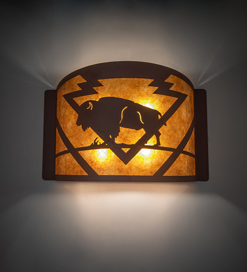 24" Wide Lone Buffalo Wall Sconce