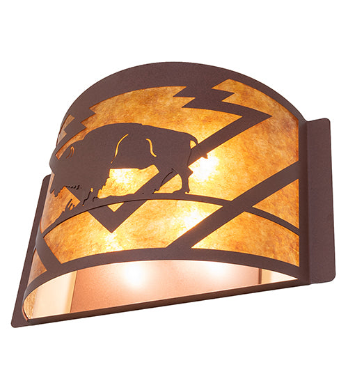 24" Wide Lone Buffalo Wall Sconce