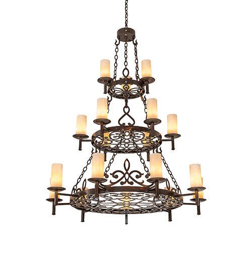 48" Wide Newcastle 18 Light Three Tier Chandelier