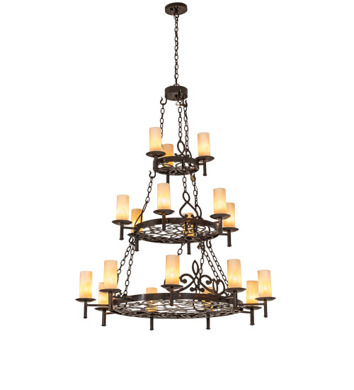 48" Wide Newcastle 18 Light Three Tier Chandelier