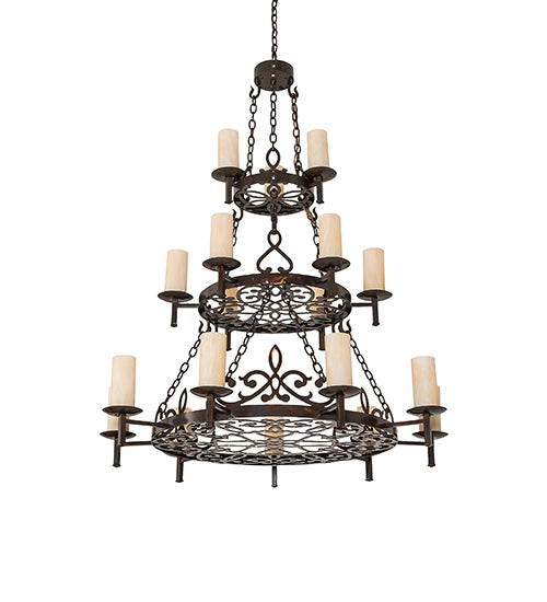 48" Wide Newcastle 18 Light Three Tier Chandelier