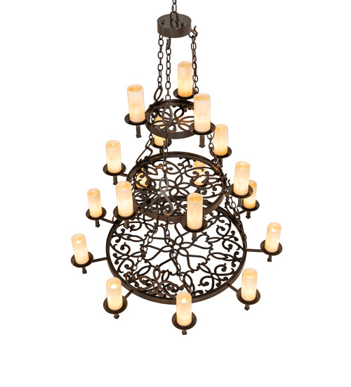 48" Wide Newcastle 18 Light Three Tier Chandelier