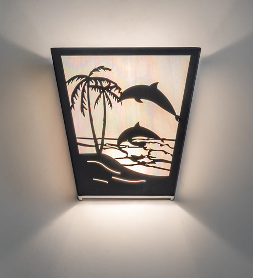 12" Wide Dolphin Dance Wall Sconce