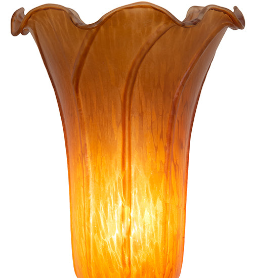 15" High Amber Tiffany Pond Lily Nouveau Lady Accent Lamp