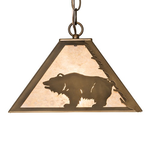 12" Square Bear At Dawn Pendant