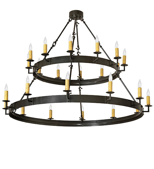 60" Wide Suffolk 24 Light Two Tier Chandelier