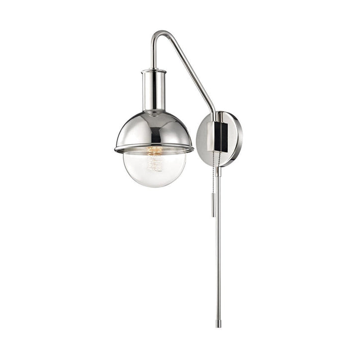 Riley Wall Sconce Steel Shade, 6" - Polished Nickel