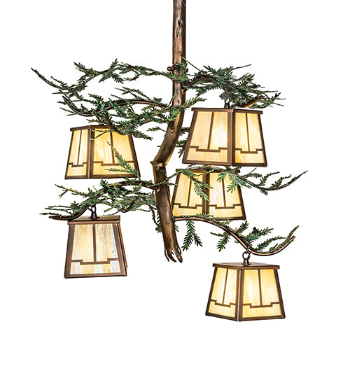 29" Wide Pine Branch 5 Light Chandelier