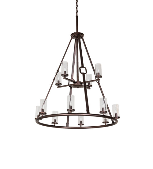 38" Wide Loxley Hugo 12 Light Chandelier