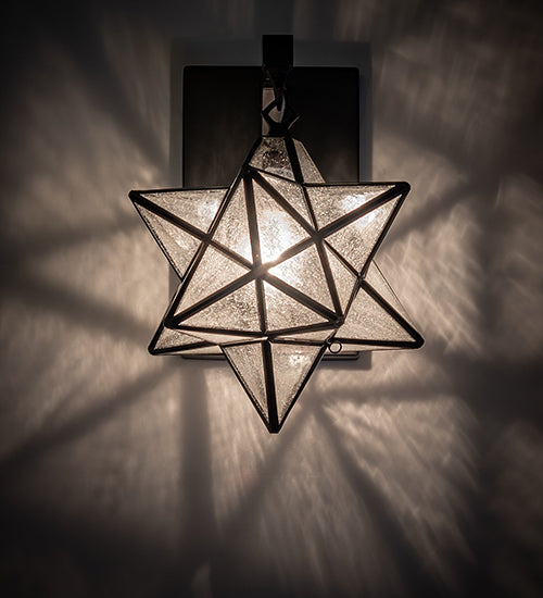 9" Wide Moravian Star Wall Sconce