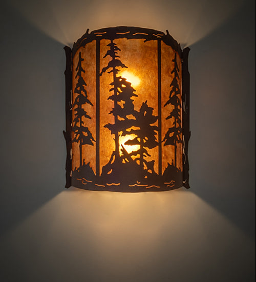 12" Wide Tall Pines Wall Sconce