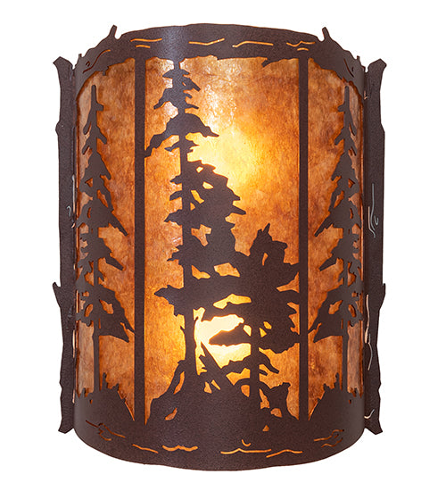 12" Wide Tall Pines Wall Sconce