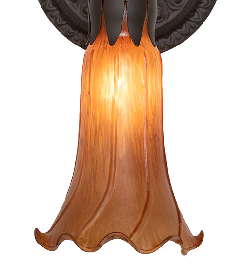 5.5" Wide Amber Tiffany Pond Lily Wall Sconce