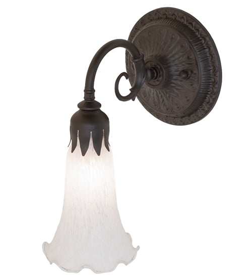 5.5" Wide White Pond Lily Wall Sconce