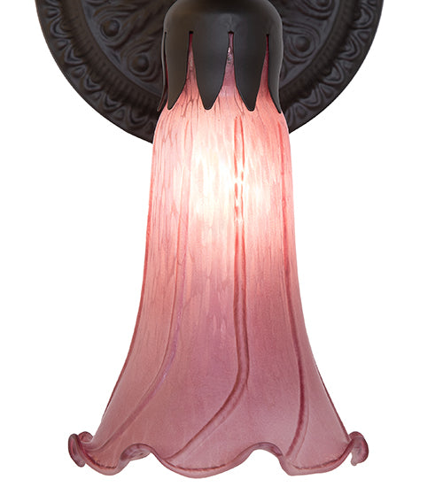 5.5" Wide Lavender Tiffany Pond Lily Wall Sconce