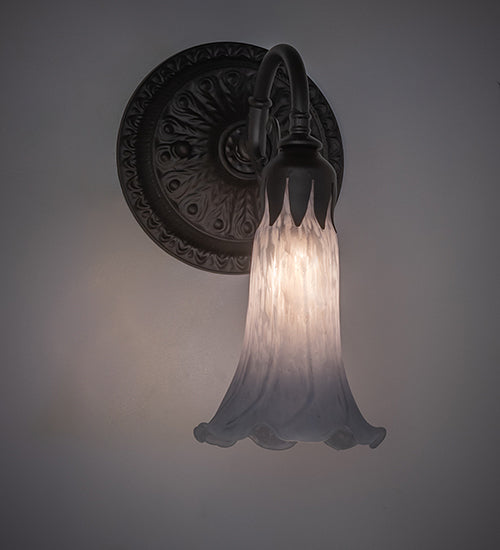 5.5" Wide Gray Tiffany Pond Lily Wall Sconce