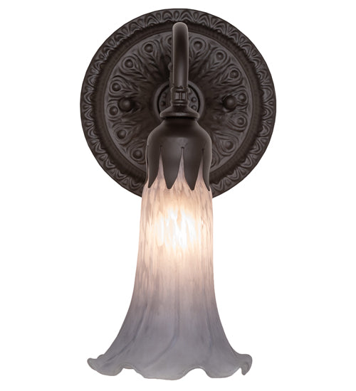 5.5" Wide Gray Tiffany Pond Lily Wall Sconce