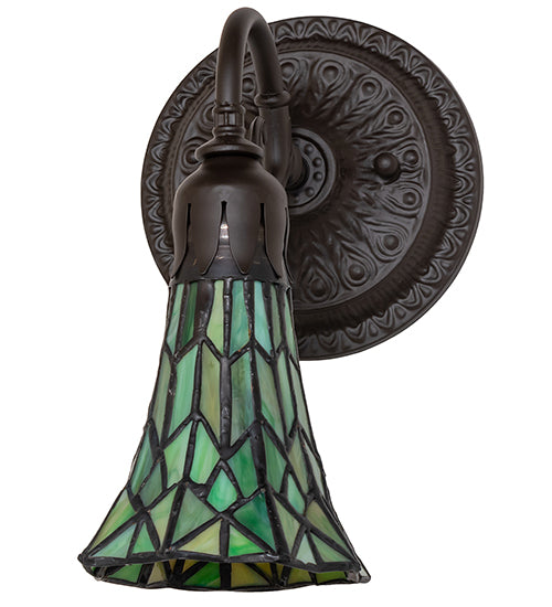 5.5" Wide Stained Glass Pond Lily Wall Sconce