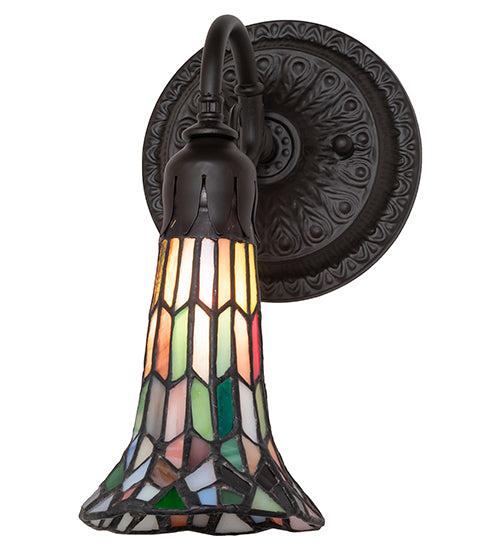 5.5" Wide Stained Glass Pond Lily Wall Sconce