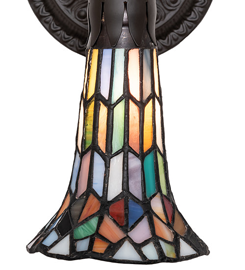 5.5" Wide Stained Glass Pond Lily Wall Sconce