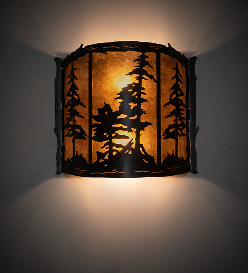 15" Wide Tall Pines Wall Sconce