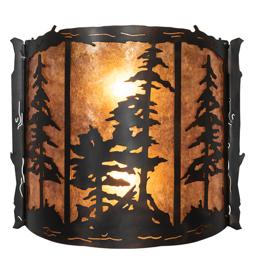 15" Wide Tall Pines Wall Sconce