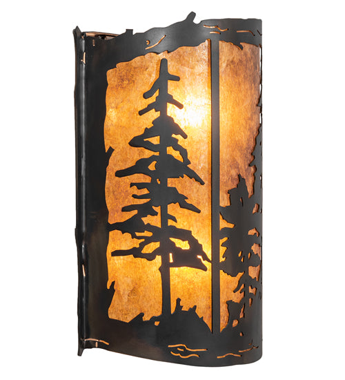 15" Wide Tall Pines Wall Sconce