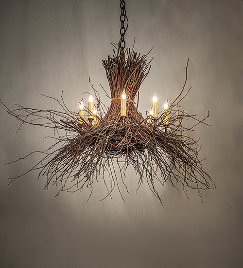 36" Wide Twigs 8 Light Chandelier