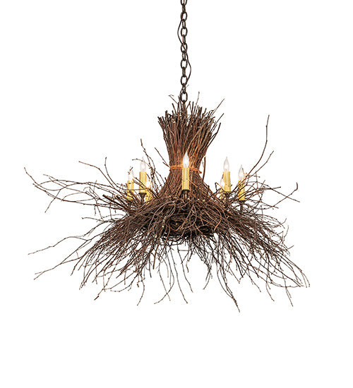 36" Wide Twigs 8 Light Chandelier