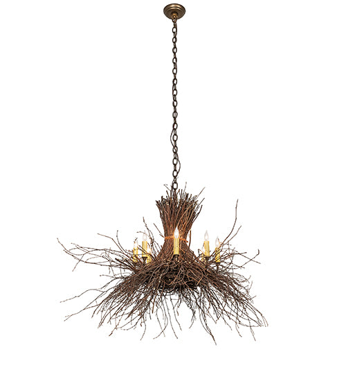 36" Wide Twigs 8 Light Chandelier