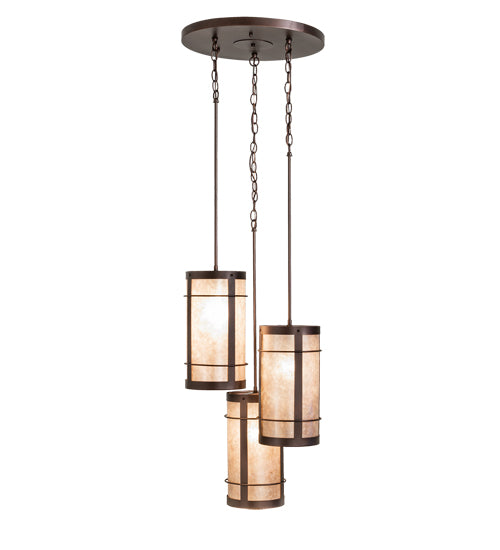 18" Wide Villa 3 Light Cascading Pendant