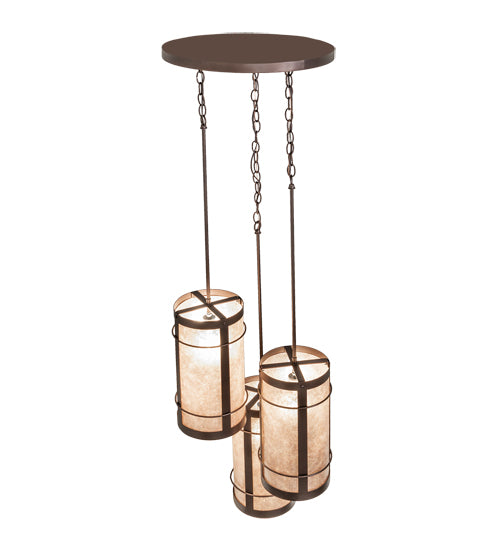 18" Wide Villa 3 Light Cascading Pendant