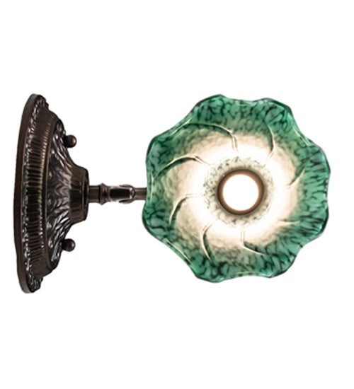 5.5" Wide Green Tiffany Pond Lily Wall Sconce