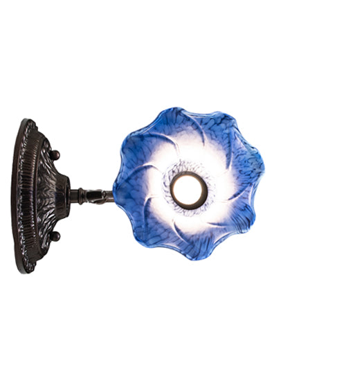 5.5" Wide Blue Tiffany Pond Lily Wall Sconce