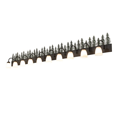 96" Wide Tall Pines 10 Light Vanity Light